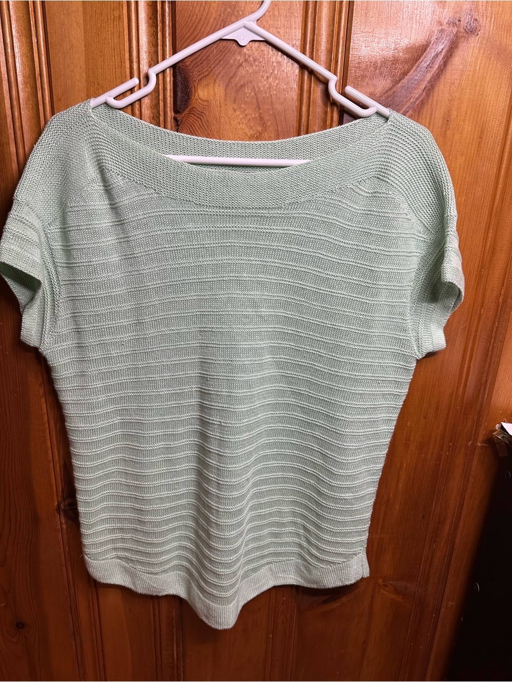 Talbots Mint Green Short-Sleeve Knit Scoop Neck Sweater - Picture 6 of 12